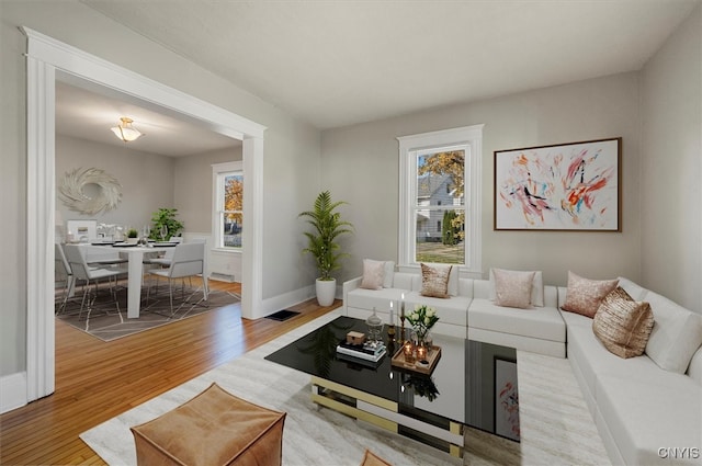 living room featuring hardwood / wood-style floors