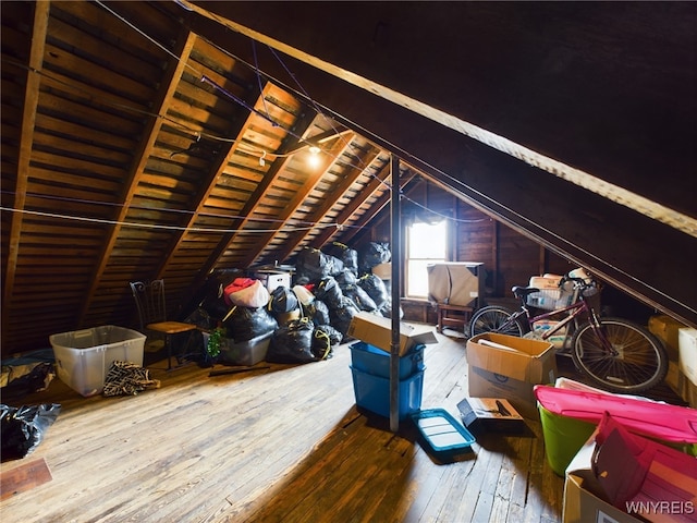 view of unfinished attic