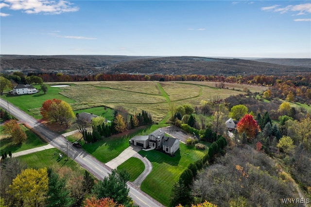 aerial view featuring a rural view