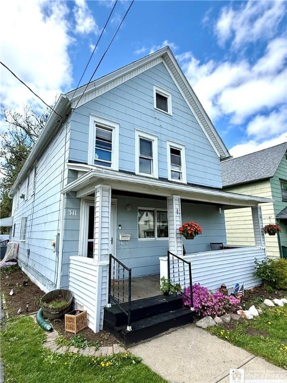311 Nevins St, Dunkirk-City, NY 14048 - view of front of house featuring a porch