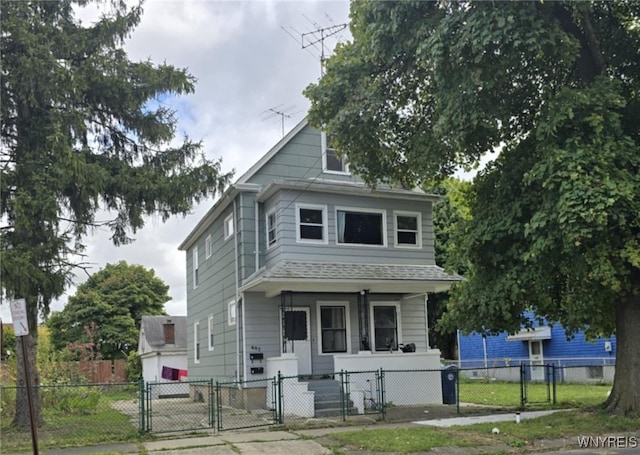 view of front of property featuring a porch