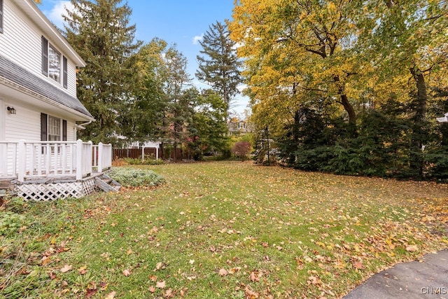 view of yard featuring a deck