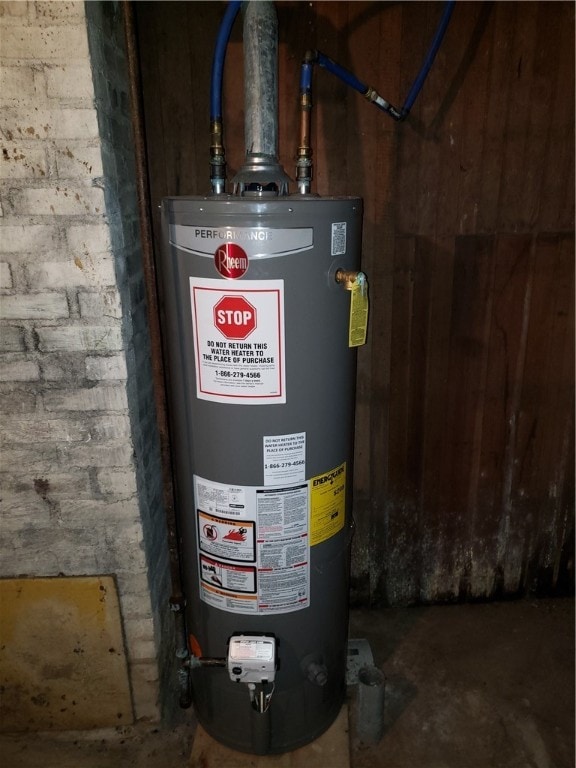 utilities featuring gas water heater