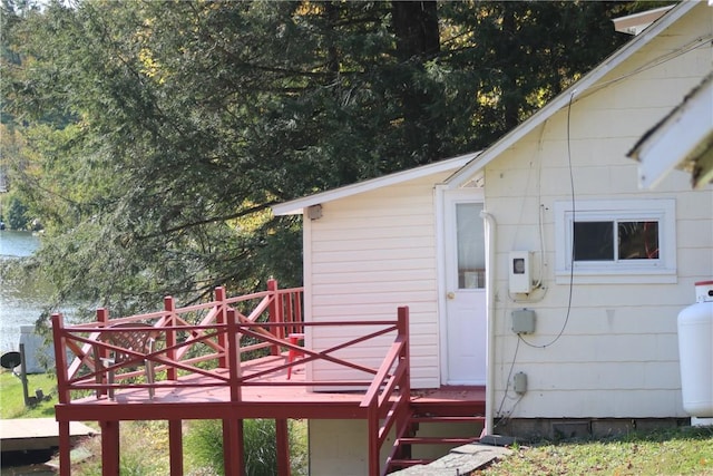 1323 Crystal Lake Rd, Deposit, NY 13783 - deck with a water view