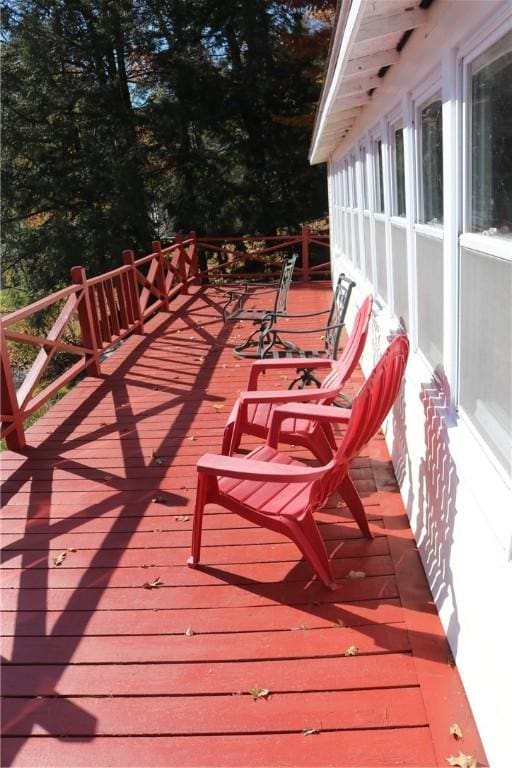 1323 Crystal Lake Rd, Deposit, NY 13783 - view of wooden terrace