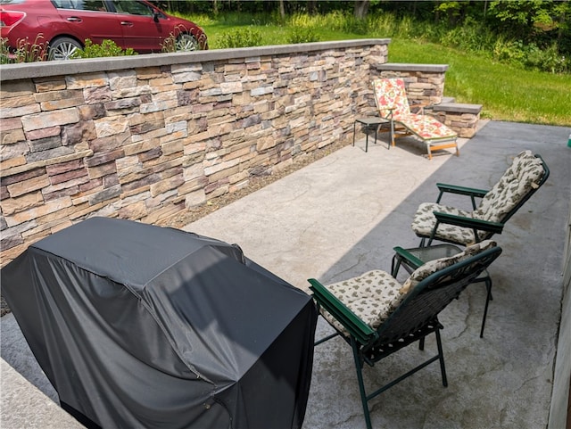 view of patio / terrace featuring a grill