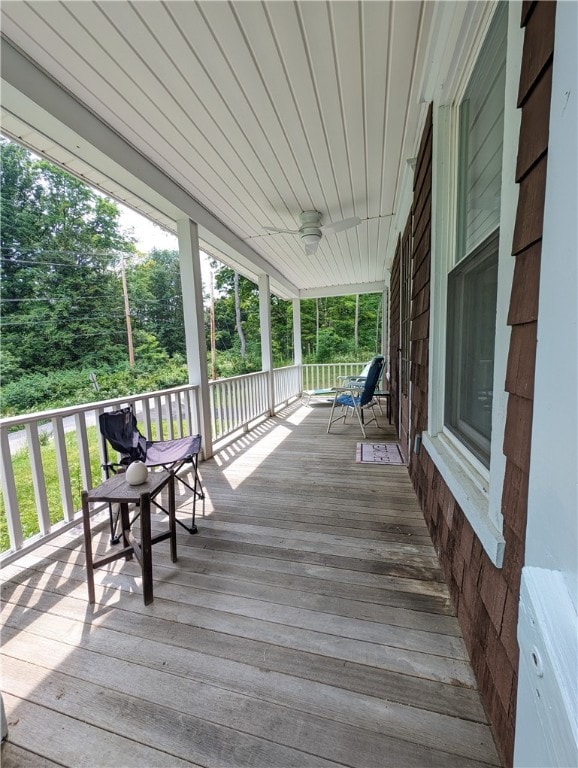 deck with covered porch