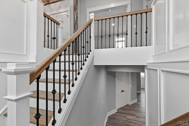 1015 Cold Springs Rd, Salina, NY 13088 - stairs featuring hardwood / wood-style flooring