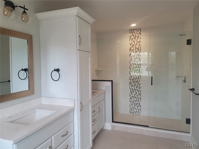 1015 Cold Springs Rd, Salina, NY 13088 - bathroom featuring vanity and a shower with door