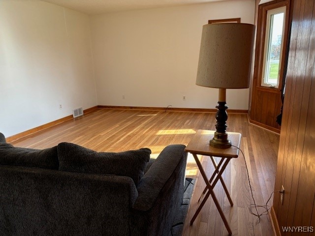 living room with wood-type flooring