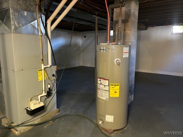 utilities with heating unit and water heater