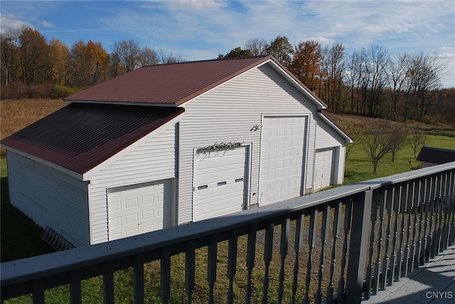 exterior space with a garage