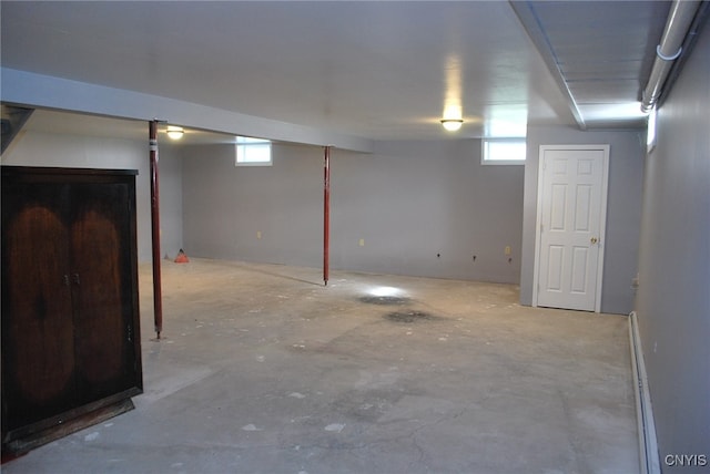 basement with plenty of natural light