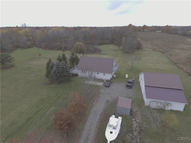 aerial view with a rural view