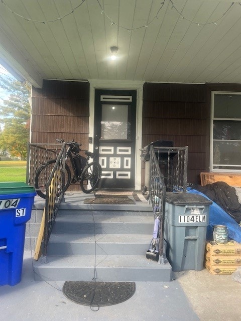 entrance to property with a porch