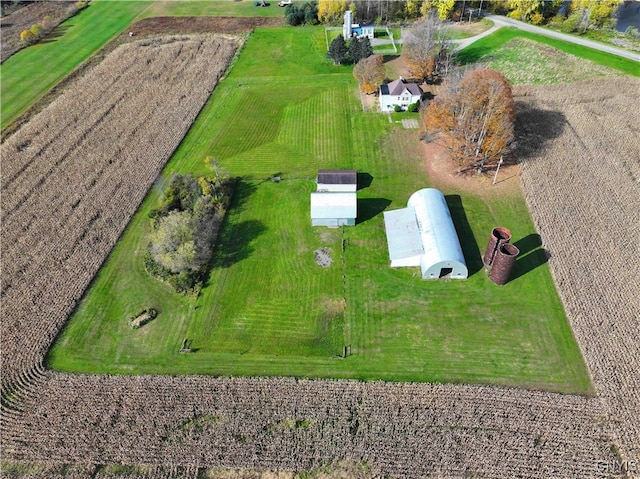 bird's eye view with a rural view