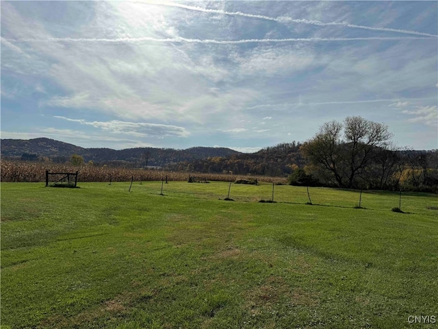 view of mountain feature featuring a rural view