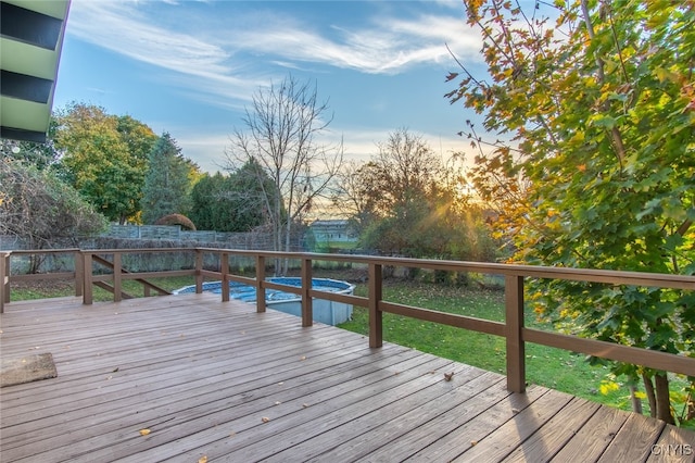 view of deck at dusk