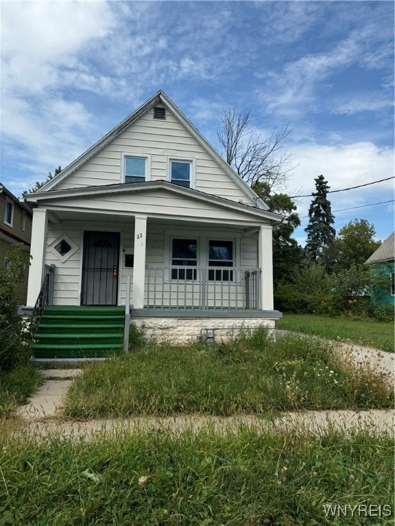 bungalow-style home featuring covered porch