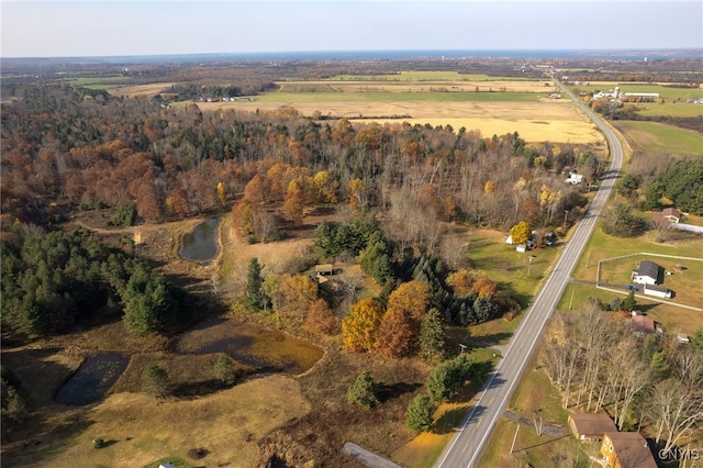 bird's eye view with a rural view