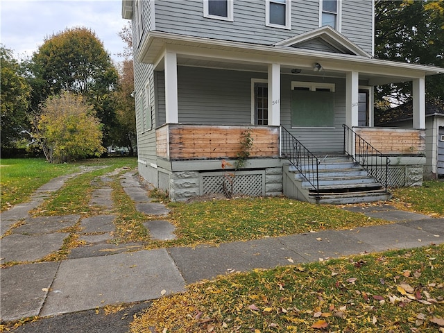 view of front of house featuring covered porch