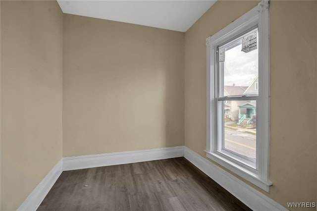 spare room with wood-type flooring