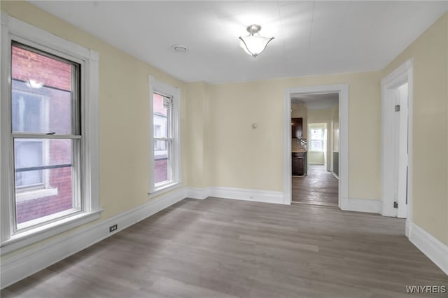 empty room featuring wood-type flooring