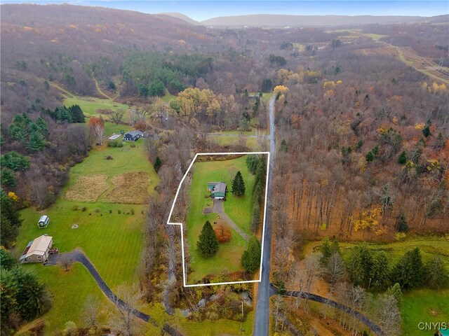 bird's eye view featuring a rural view