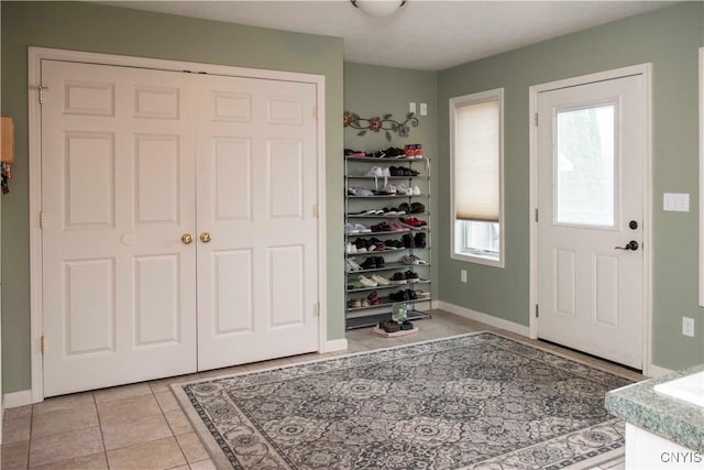 view of tiled foyer