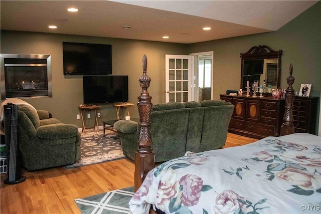 bedroom featuring light hardwood / wood-style floors