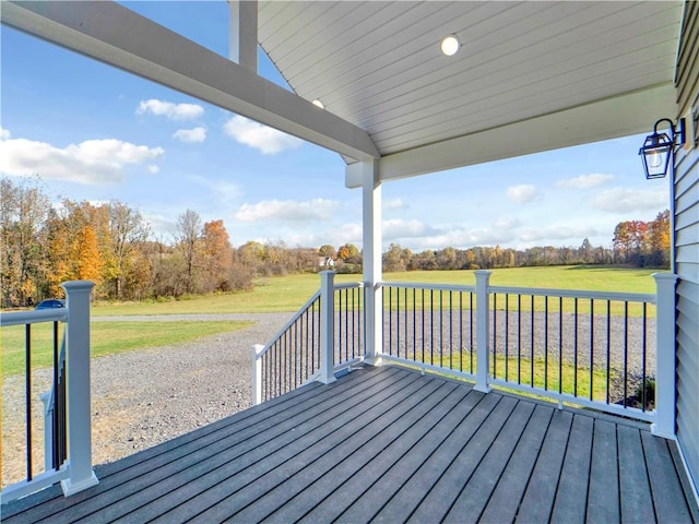 deck with a lawn