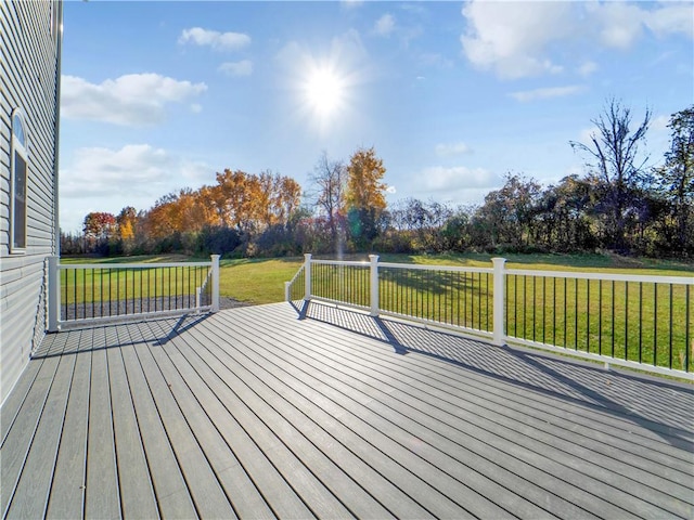 deck featuring a yard