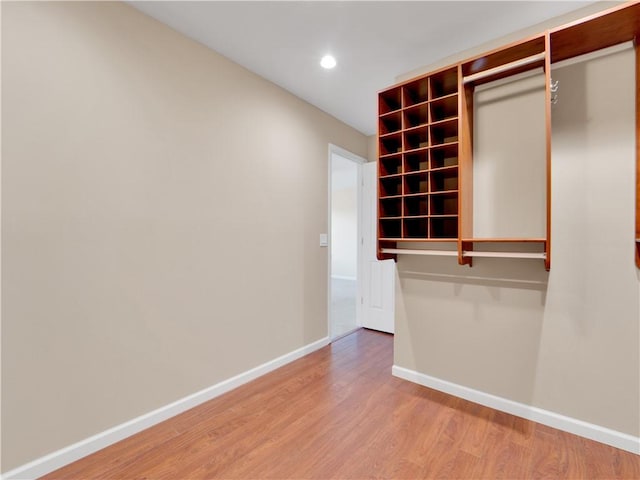 walk in closet featuring wood-type flooring