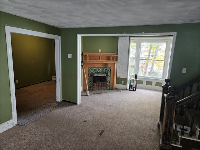 living room with carpet floors