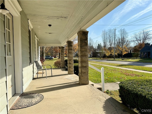 view of patio with a porch