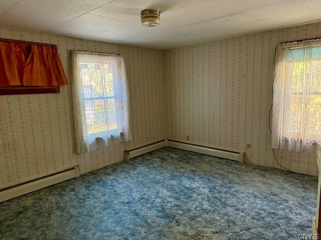 6736 Pine Grove Rd, Watson, NY 13343 - carpeted spare room featuring a baseboard heating unit