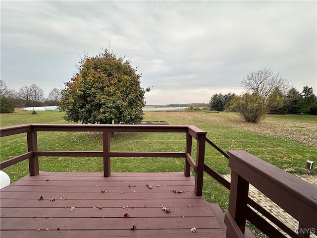 deck with a lawn