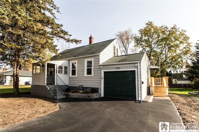 view of front of house with a garage