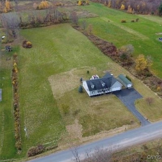 aerial view featuring a rural view