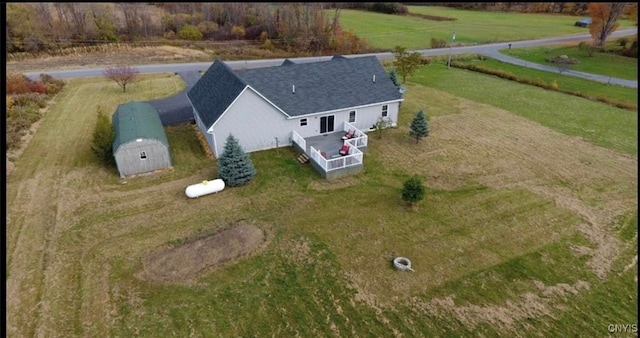 bird's eye view with a rural view