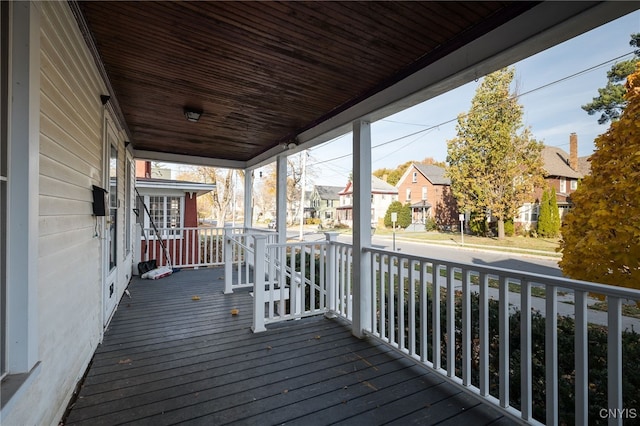 deck featuring covered porch