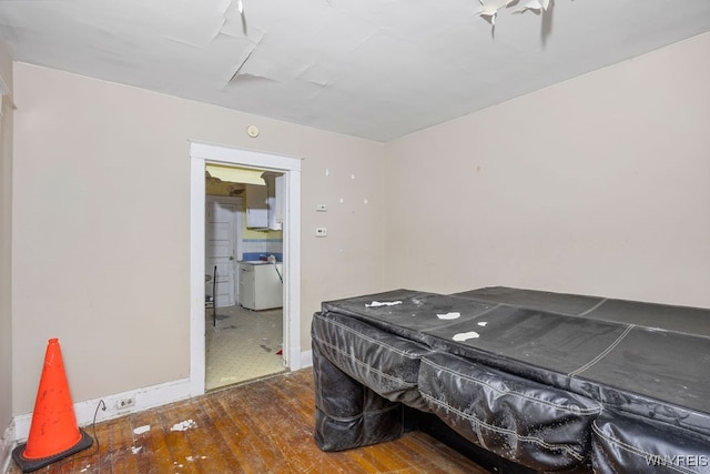 bedroom featuring dark hardwood / wood-style floors