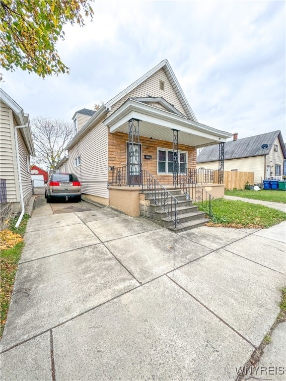 bungalow-style house featuring a porch