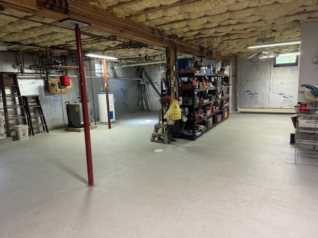 basement with gas water heater