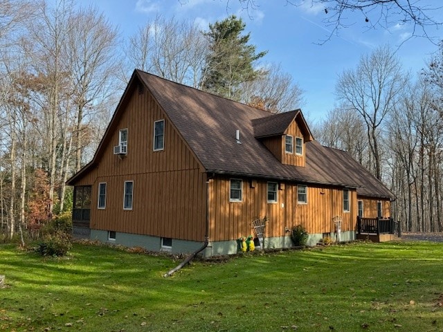 view of property exterior featuring a yard