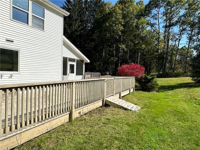 view of yard featuring a deck