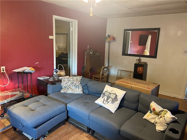 living room featuring wood-type flooring