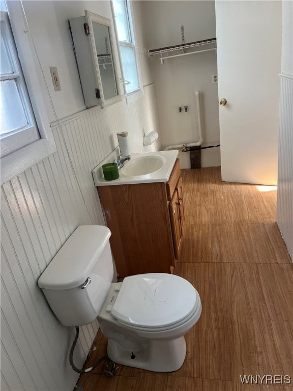 bathroom with vanity, a healthy amount of sunlight, and toilet