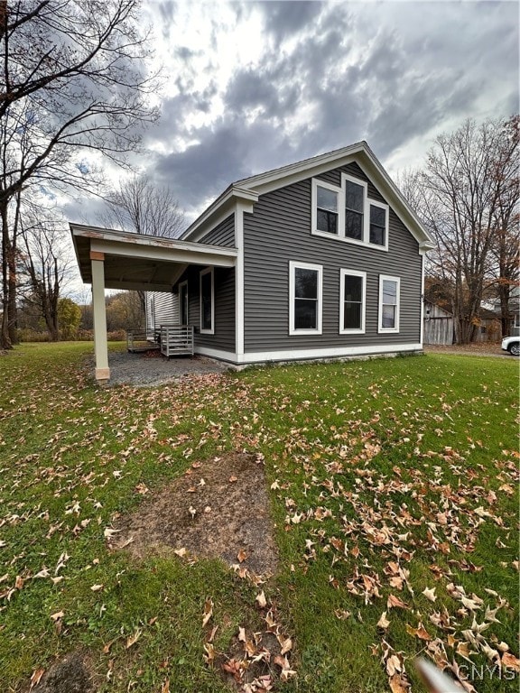 exterior space featuring a yard and a patio