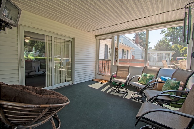 view of sunroom